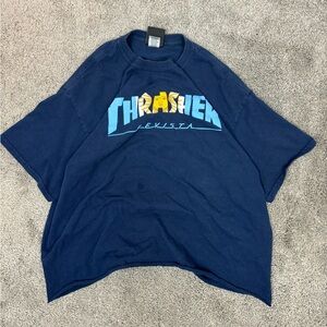 Cropped navy thrasher revista tshirt‎